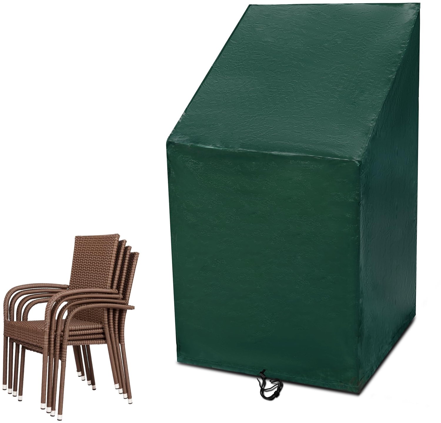 Famanu Waterdichte tuinstoelafdekking, winddicht en UV-bestendig, voor stapelstoelen en fauteuils met hoge rugleuning, 68 x 96 x 110/150 cm, biedt betrouwbare bescherming wit