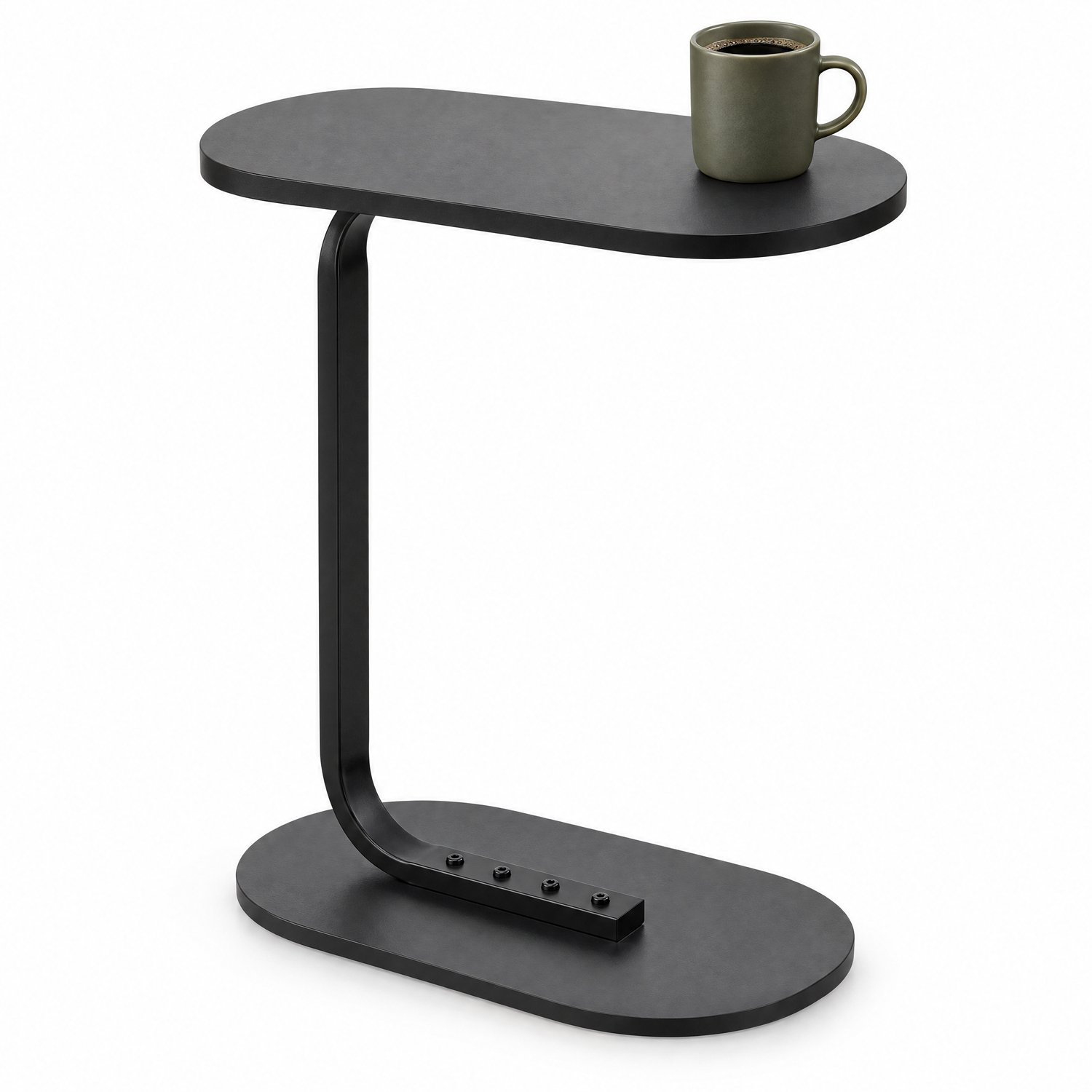 Levano Bijzettafel Zwart Metaal - Sidetable Zwart - Bijzettafeltjes Woonkamer - Banktafel - Koffietafel - Bijzet Tafeltje - Tafeltje voor bij de Bank - Salontafel Klein - Bijzet Tafel Slaapkamer - Sidetable Industrieel