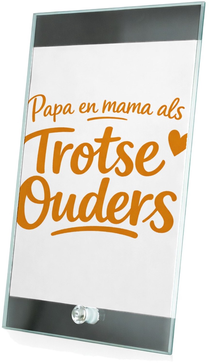 Mr Cadeautjes Glasframe 15 x 23 - design Een speelse kraamcadeau-tekst met een enkel minimalistisch s | cadeau Wit