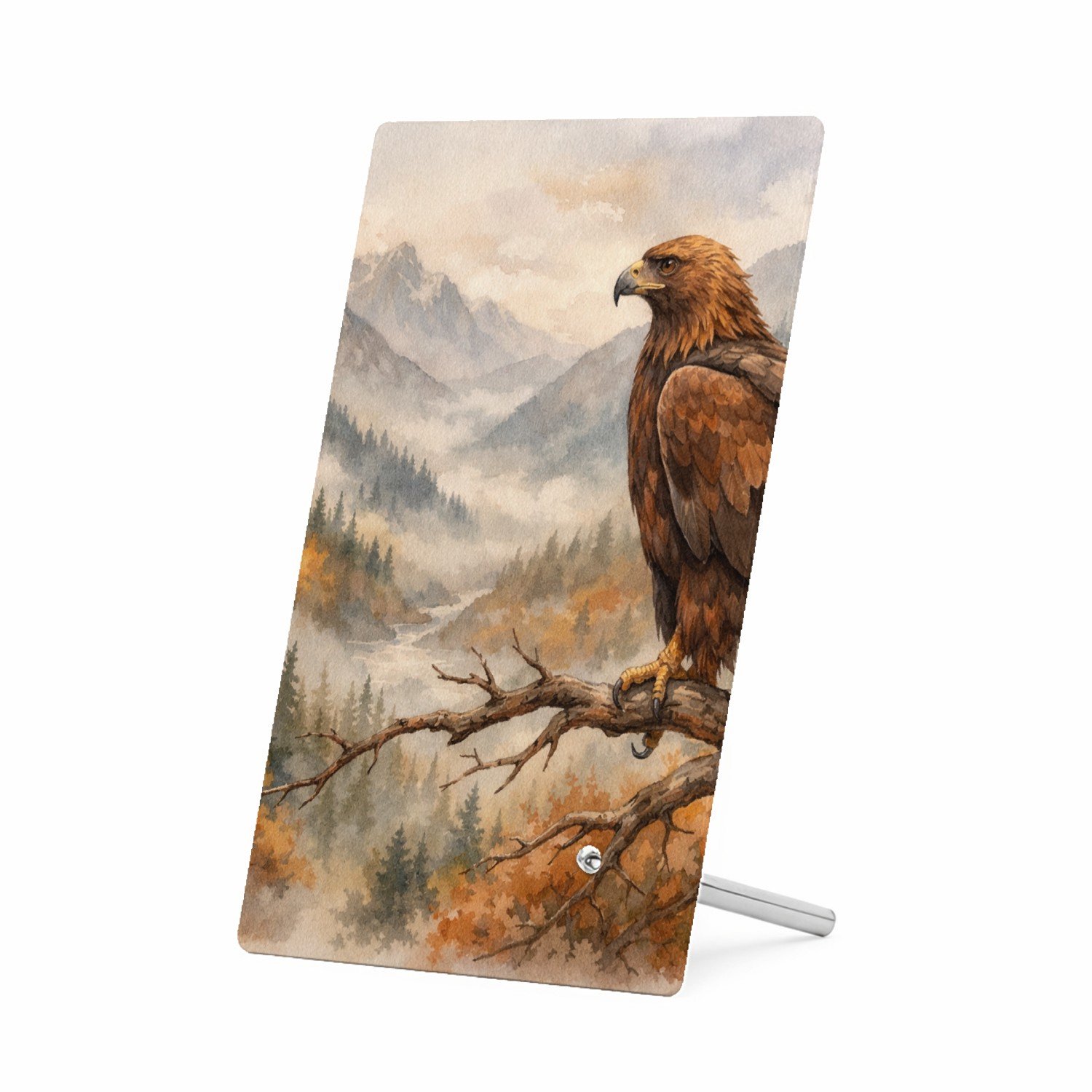 Mr Cadeautjes Glasframe 11 x 16 - design Een decoratieve seizoensscène met een herkenbaar wilddier en | cadeau Wit