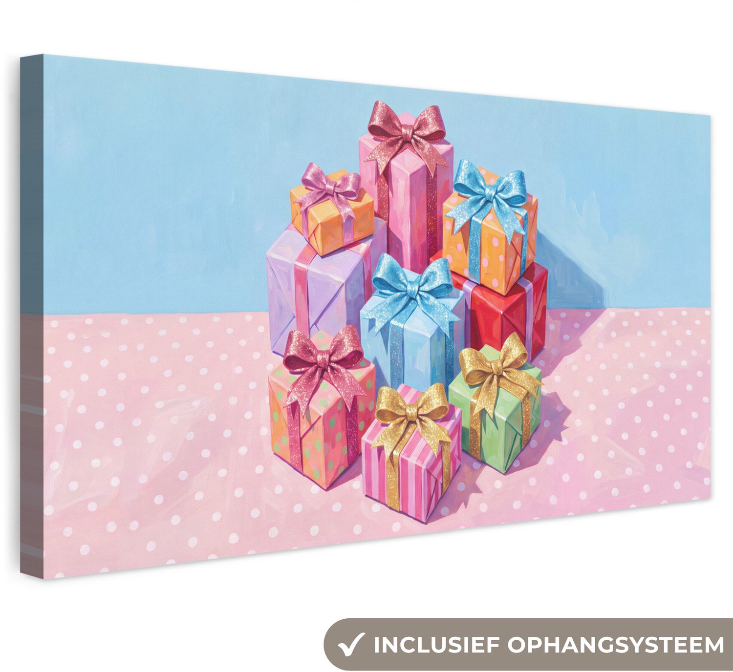 Canvas schilderij 60x30 cm - Exclusieve wanddecoratie Geschenken - Feest - Kleurrijk - Muurdecoratie woonkamer - Slaapkamer decoratie - Kamer accessoires - Schilderijen op canvas