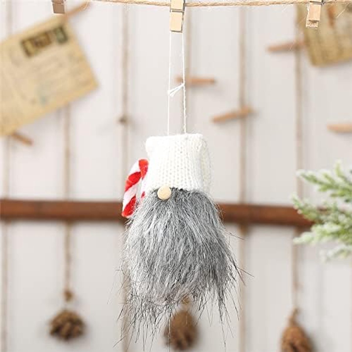 Kunstkerstboom Zweedse Gnome Pluche Doll Santa Claus Kerst Ornamenten Merry Christmas Gunst Party Decoraties for thuis Nieuwjaar Kids Gift (Color : 0707White)
