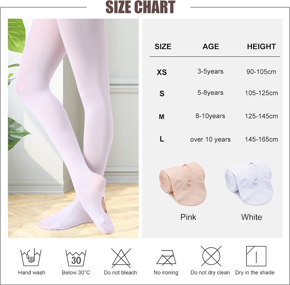 Balletpanty voor meisjes, dames, 90D, converteerbare balletpanty, zachte dansvoetpanty met gaten