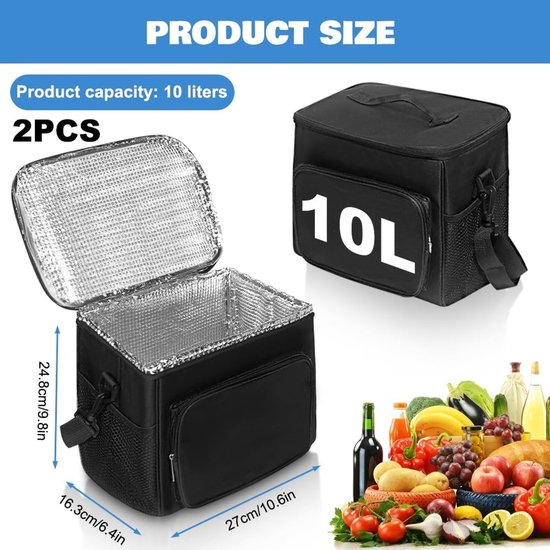 Vouwbare thermotas voor lunch en picknick, geïsoleerde tas voor voedsel en drank, compact en handig — afbeelding 2