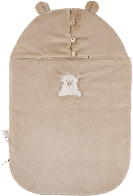 Noukie's F&O Voetenzak Autostoel - Veloudoux - Beige — afbeelding 3