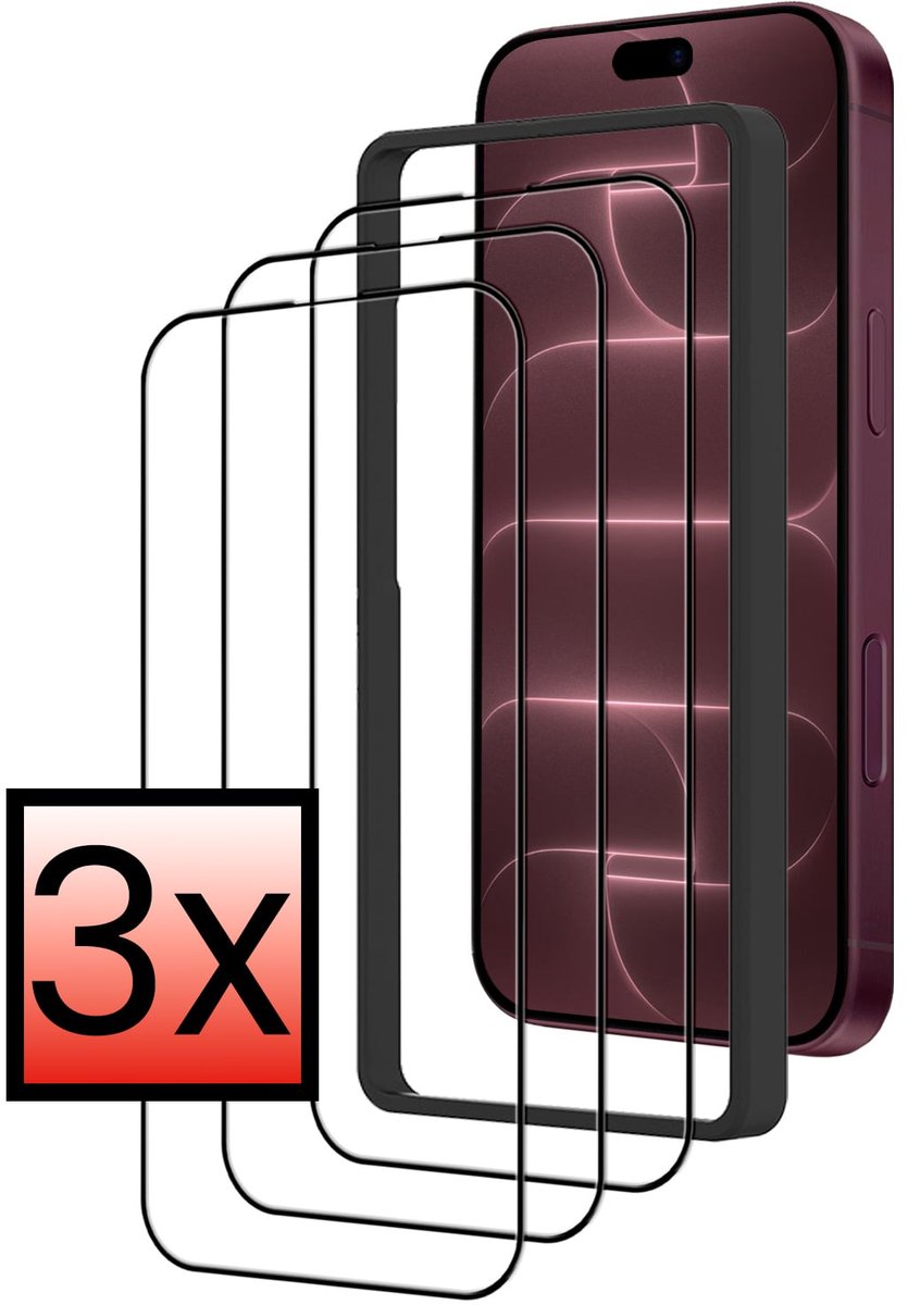 Screenprotector - 3 stuks - Geschikt voor Apple iPhone 18 Pro Max - Met Installatie Frame - Beschermglas - Gehard Glas - Tempered Glass - Screen Protector - Inclusief Montage Kit