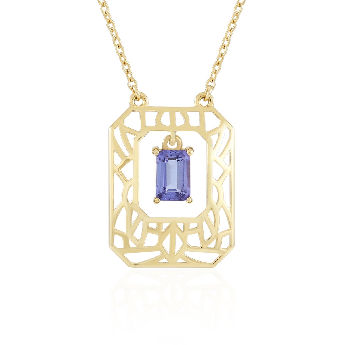 Cavill - Zilveren Halsketting met 0,54 ct Achthoekige Tanzaniet - 925 Sterling Zilver Elegante Ketting Dames - Tijdloze Sieraden