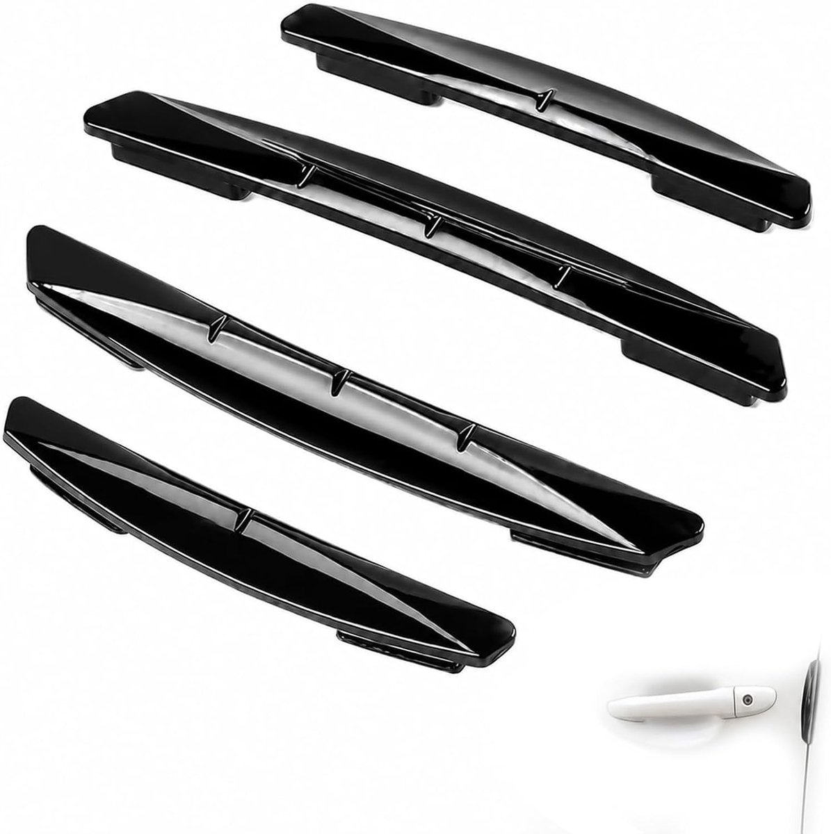 Set van 4 Rubber Beschermstrips voor Deurranden - Zelfklevende Anti-Kras Beveiliging, Duurzaam en Universeel voor de Meeste Voertuigen, Decoratieve Oplossing