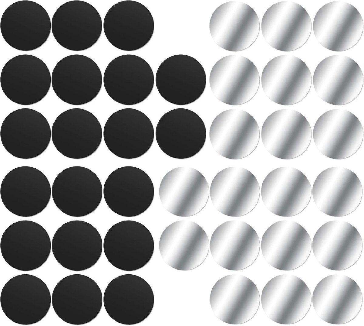Plaat, 40 Stuks, Metalen Plaatjes Voor Mobiele Telefoonhouder, Auto, Zelfklevend, Met Sterke Lijm, Zwart + Zilver