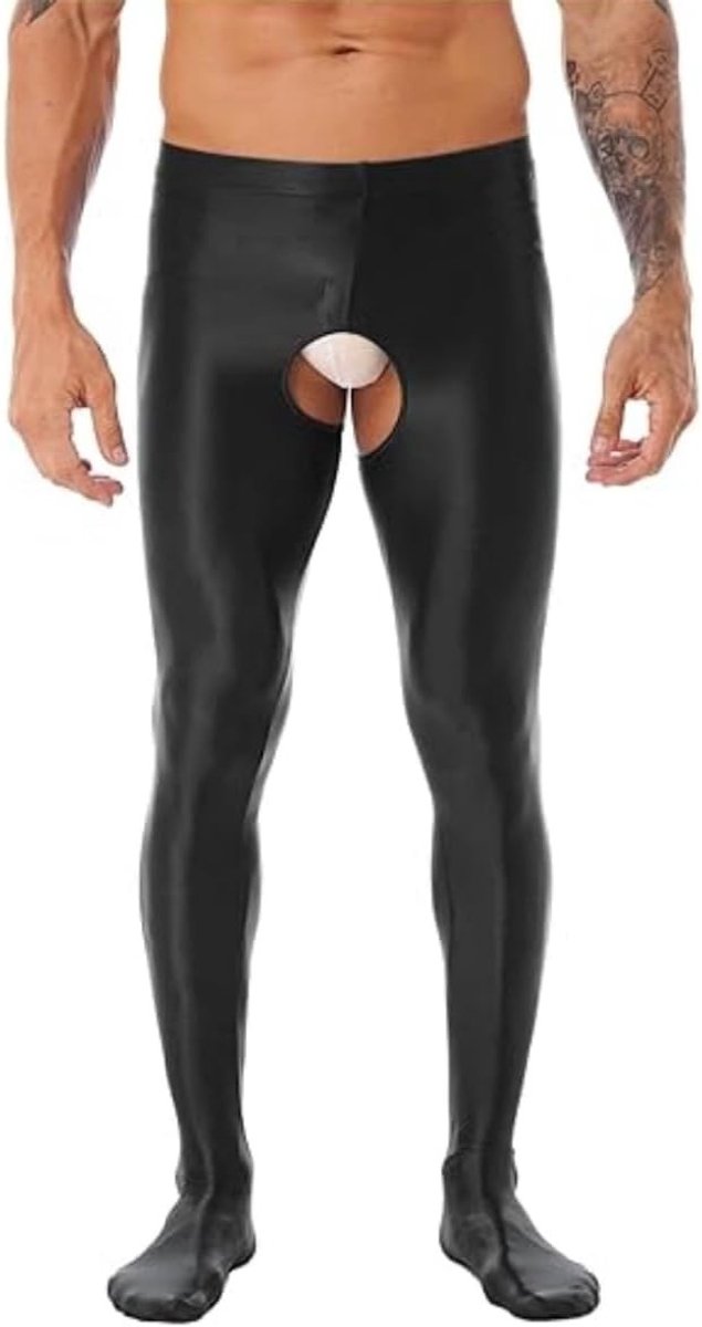 Shiny Hoge Taille Tights voor Mannen - Naadloze Stretch Leggings voor 80s Disco, Dans en Nachtclubs, Perfecte Nylon Kousen voor Rave Feesten