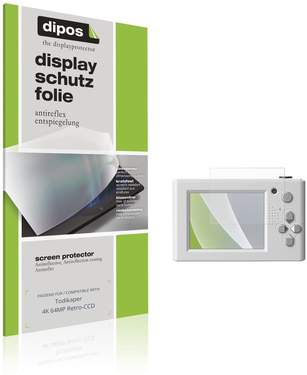 dipos – 4x Matte Beschermfolie geschikt voor Todikaper 4K 64MP Retro-CCD | Krasbestendige & antireflecterende Screenprotector Ultra-Thin