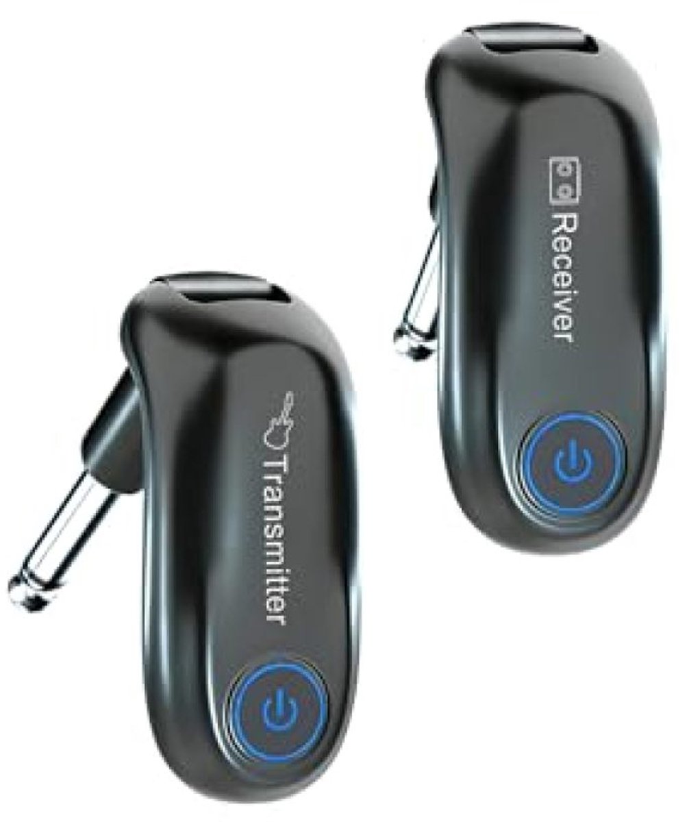 carmdering - Draadloos Gitaarsysteem 2,4 GHz – Zender en Ontvanger voor Elektrische Gitaar en Basgitaar, 3,5 mm Adapter, Tot 30 m Bereik en 6 Uur Gebruiksduur "