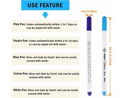 Wateroplosbare Markeerpen voor Stof - Ideaal voor Borduren, Quilten en Naaien - Faded Marking Chalk Pen voor Creatieve Projecten (1 Stuk)