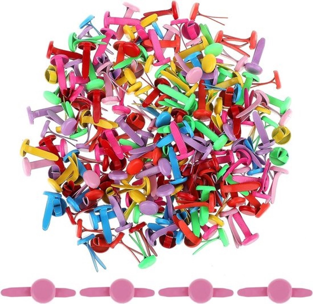 200 stuks Mini Brads Papieren Sluitingen voor Knutselen en Scrapbooking