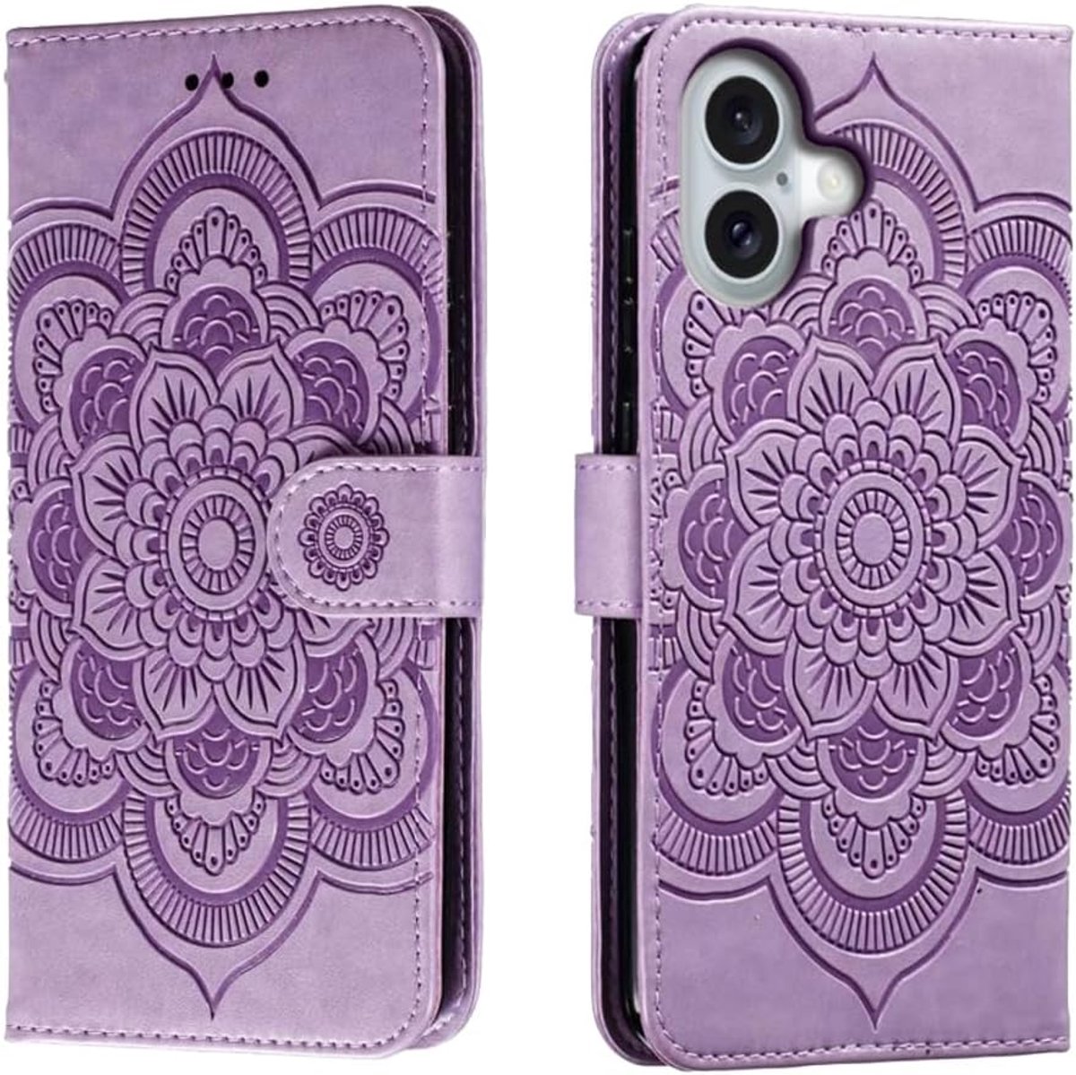 Hoesje voor iPhone 16, Klaphoesje, Paars