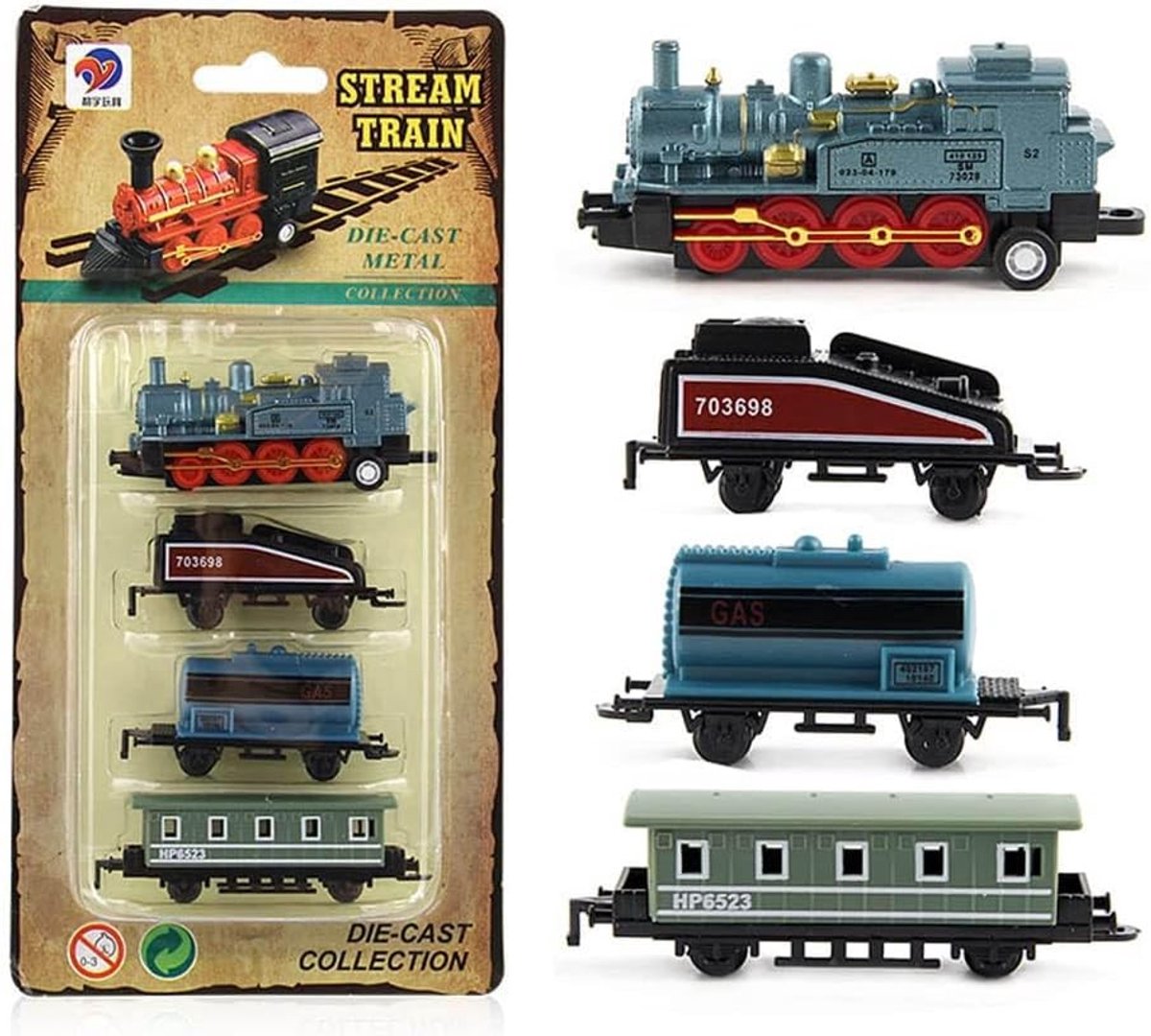 Retro Mini Stoomtrein Speelgoed Kit - Simulatie Model Trein voor Kinderen en Cadeaus, Educatief en Creatief Speelgoed