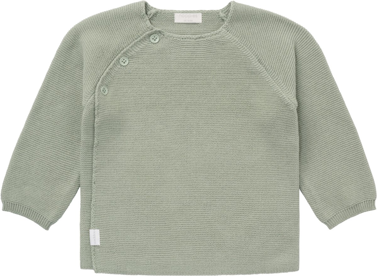 Noppies Pino Gebreid Overslagvest - Maat 62 - Iceberg Green