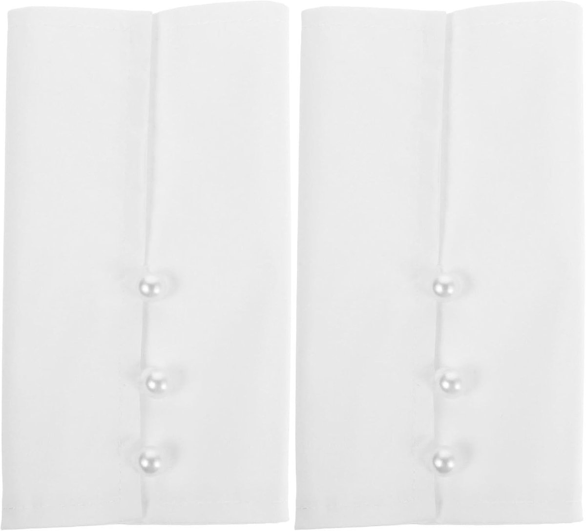 1 Paar Verwijderbare Faux Katoenen Mouwen, Witte Cuffs, Ideaal voor Mode en Accessoires, Gescheiden Mouwen