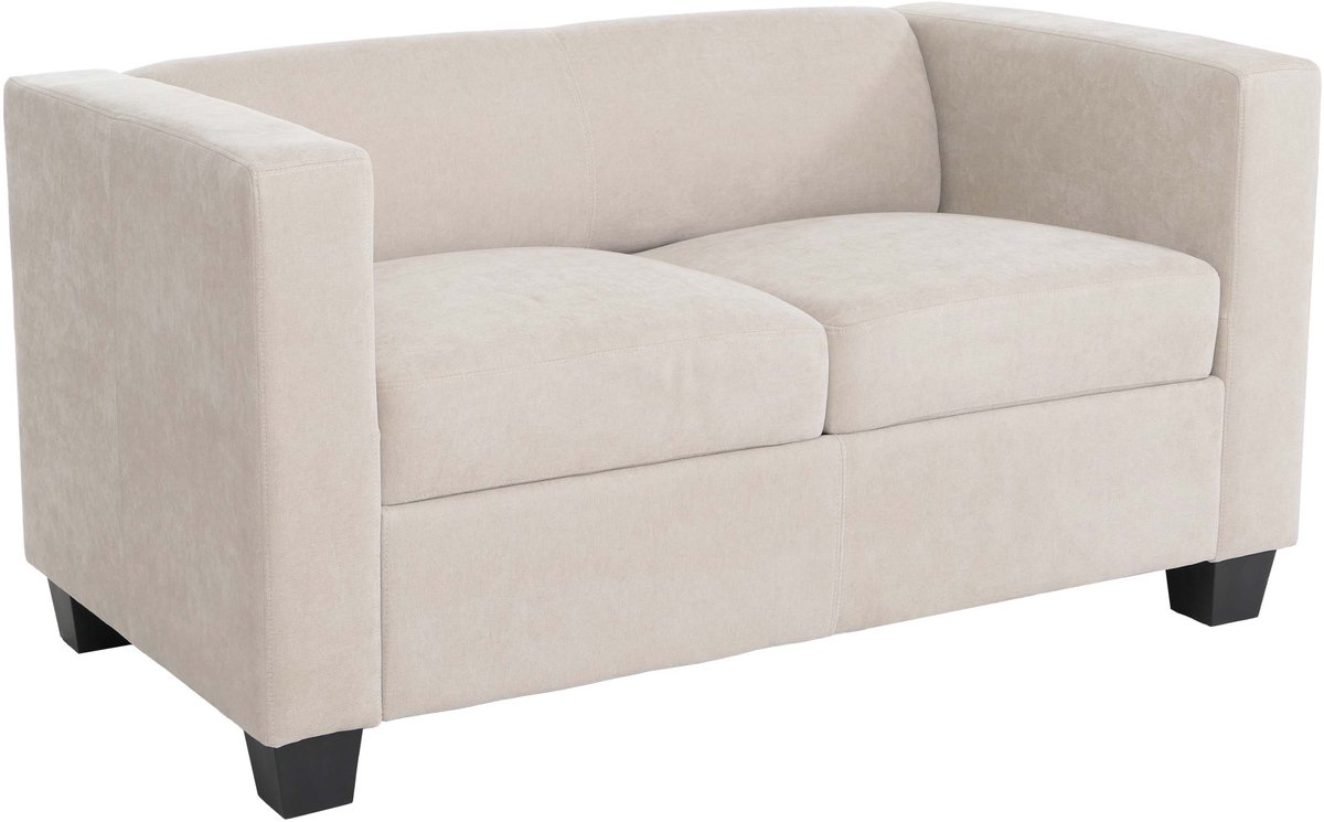 MCW 2-zitsbank Lille, loungebank, 2-zits, Nosag-vering, stof/textiel chenille (260 g/m²) 136 cm ~ beige