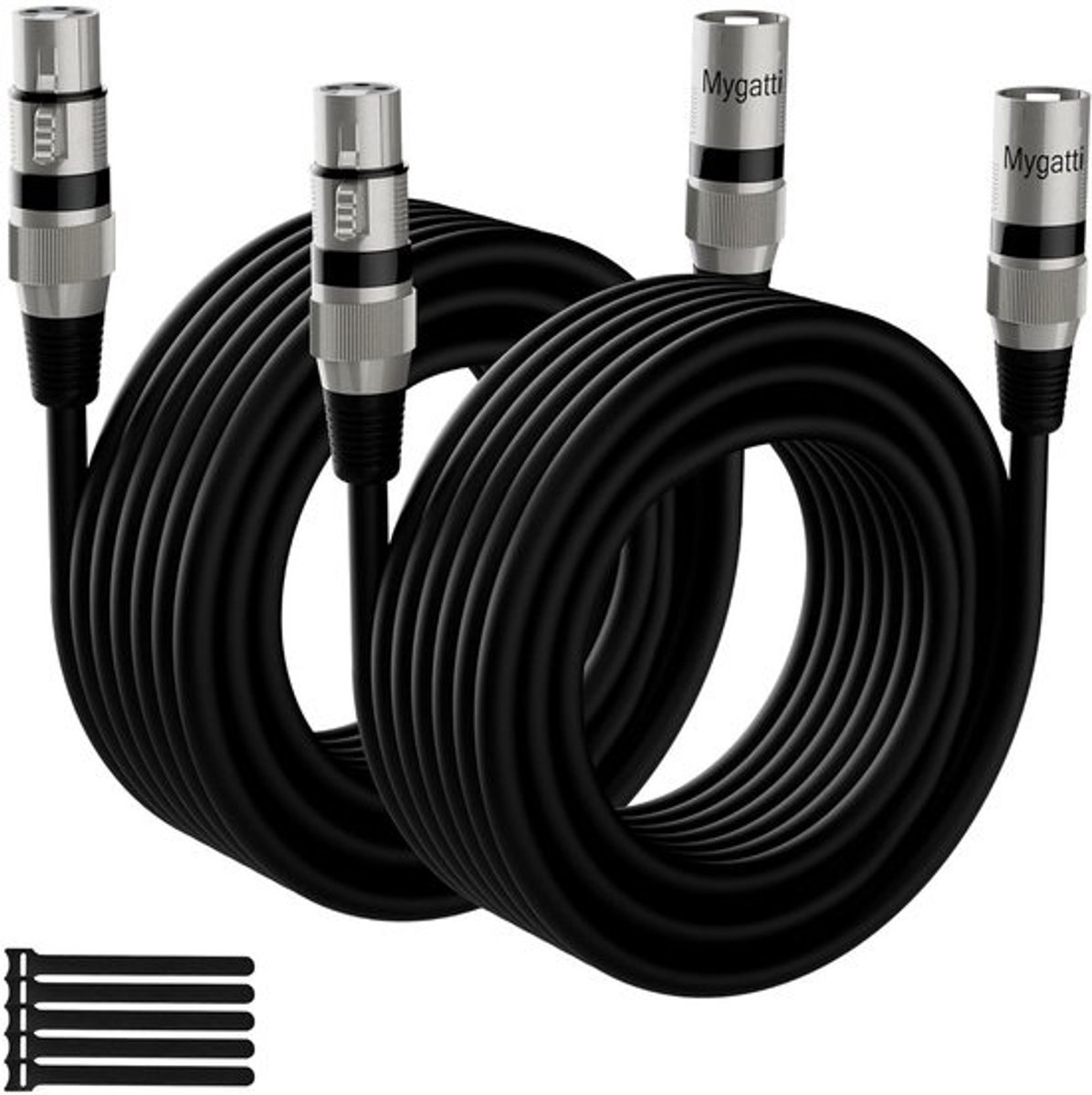 XLR microfoonkabel 10m 2-pack zwart