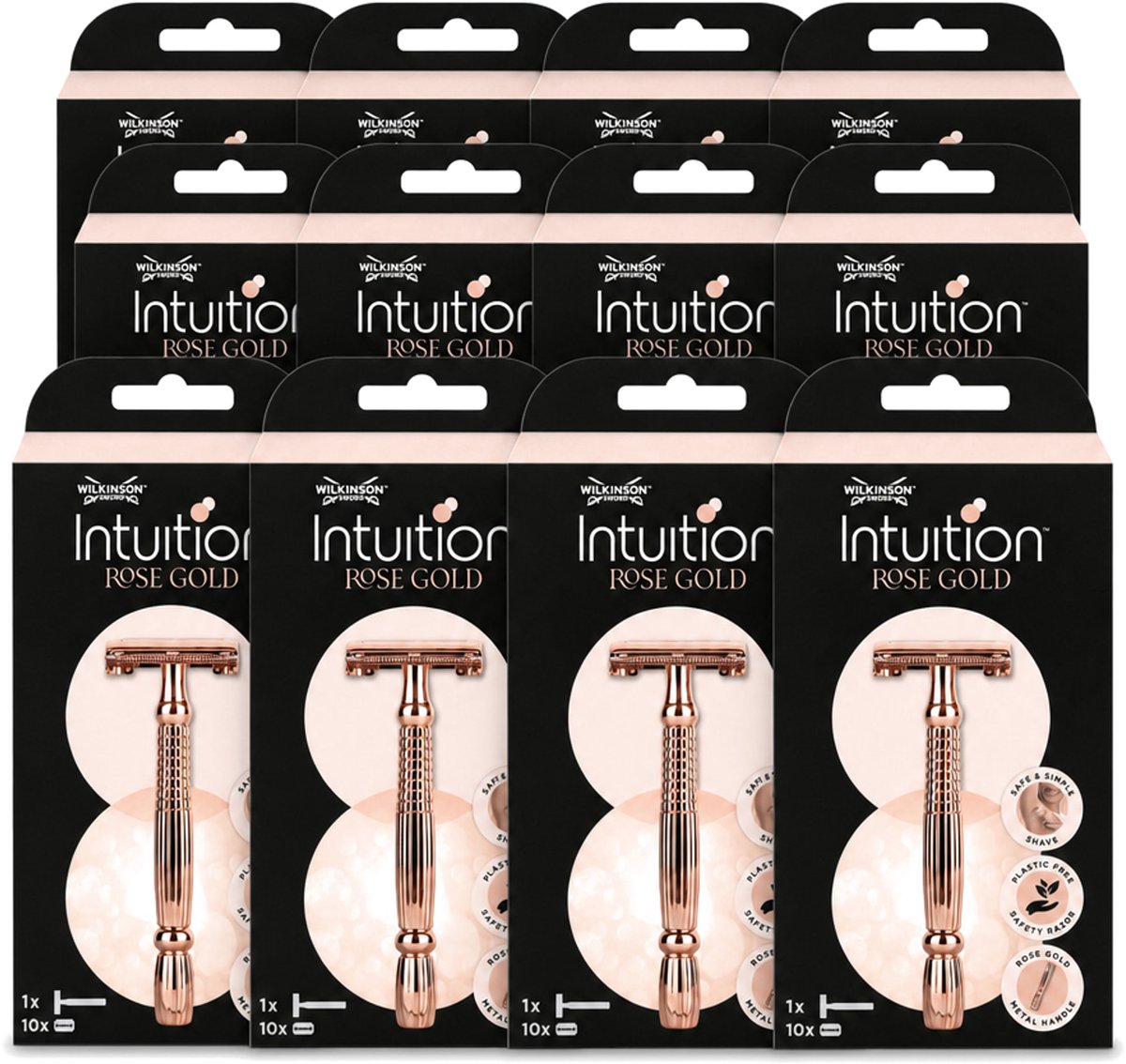 12 x Wilkinson Sword - Scheermes - Intuition Rose Gold - Luxe - 10 mesjes - Voordeelverpakking - 12 stuks