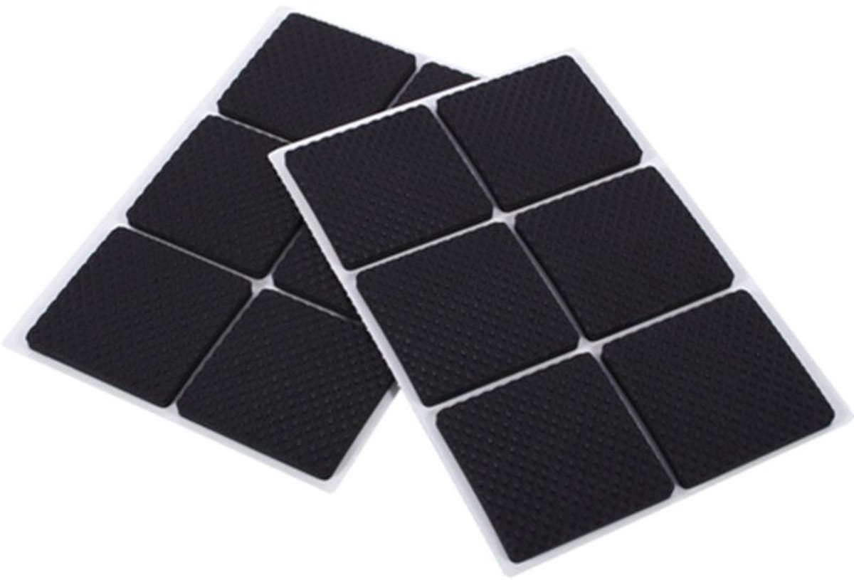 Antislip meubelmatten, verpakking van 12 stuks, 50 mm hoogwaardige zelfklevende antislip vloermatten, te gebruiken om meubels vast te zetten en vloeren te beschermen (vierkant).