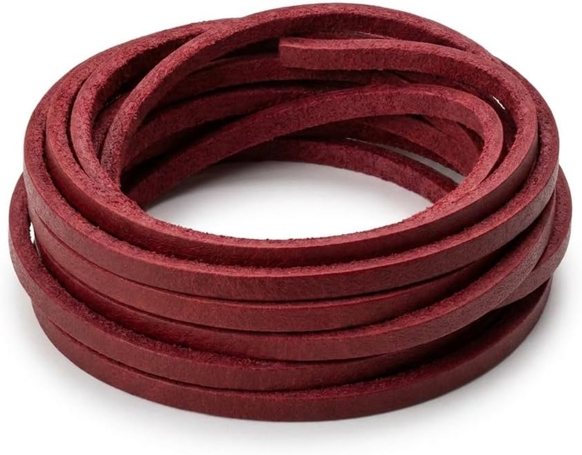 Leather Leren Veters 120 cm, 17 Kleuren - Schoenveters van Echt Leer, Geschikt voor Timberland, Bootschoenen en Laarzen, Vierkant ca. 3 mm, 1 Paar, Made in Italy