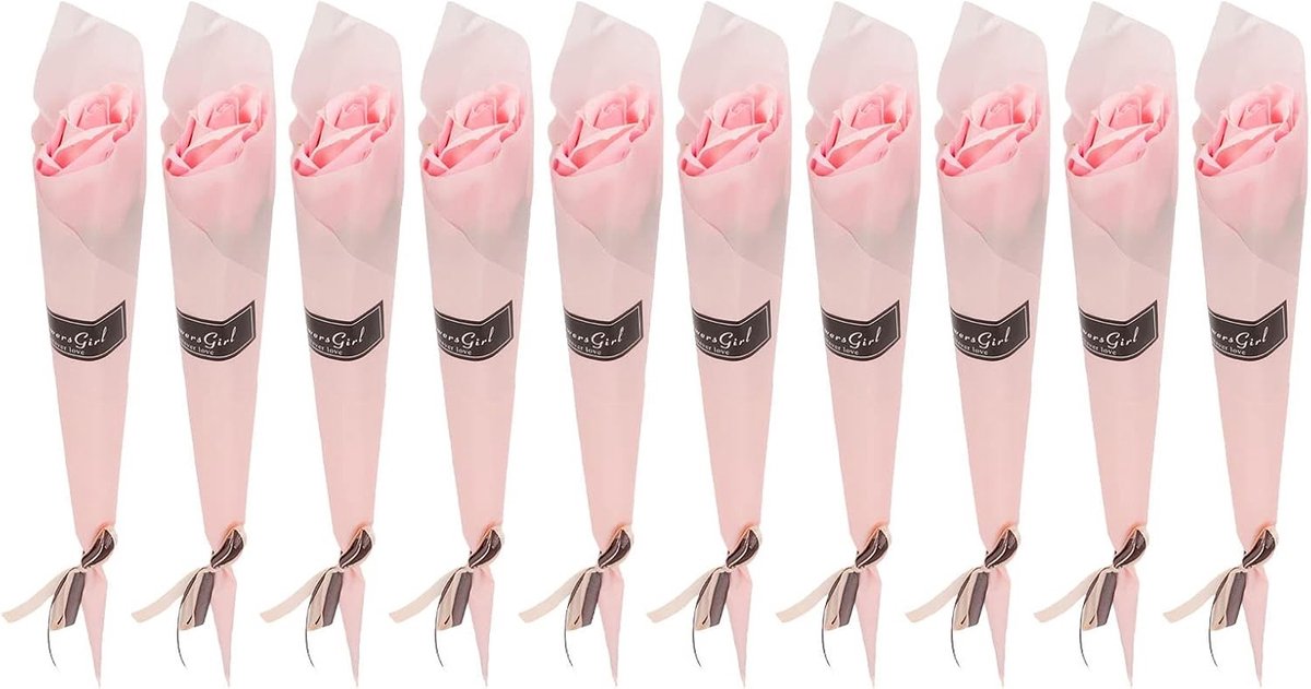 Luxueuze Set van 10 Handgemaakte Geurende Rozenblaadjes Zeep met Essentiële Olie, Perfect voor Bad en Ontspanning, Cadeau voor Vrouwen en Spa Ervaring Thuis