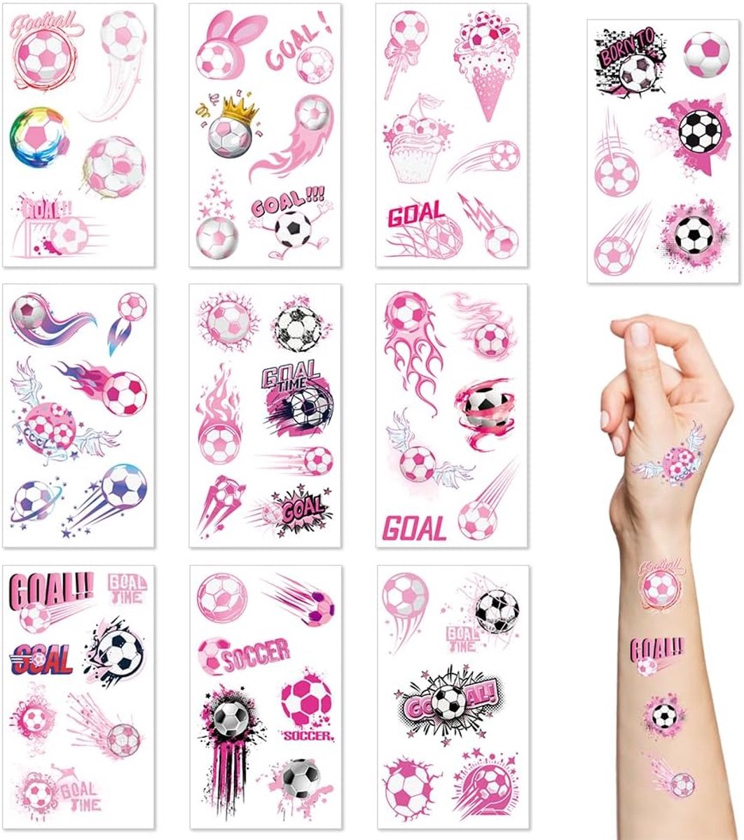 Tijdelijke voetbaltatoeages, transfer-voetbaltatoeagestickers voor wereldkampioenschapsfeesten, cadeau, verjaardagsfeestcadeautje, zakvulling voor jongens, meisjes en kinderen