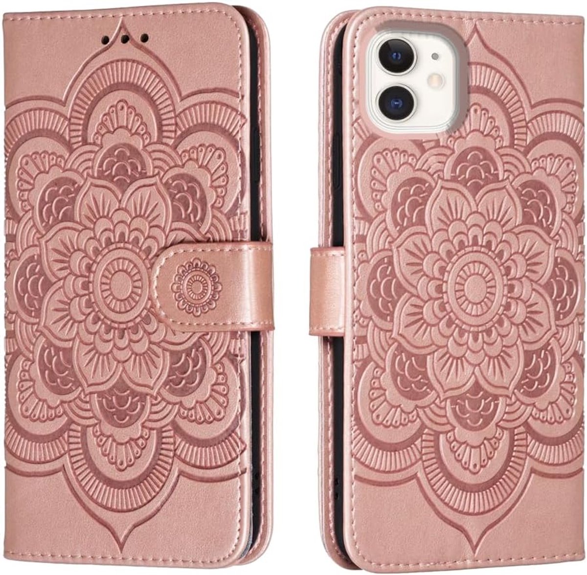 Hoesje voor iPhone 12/12 Pro, Klaphoesje, Roze