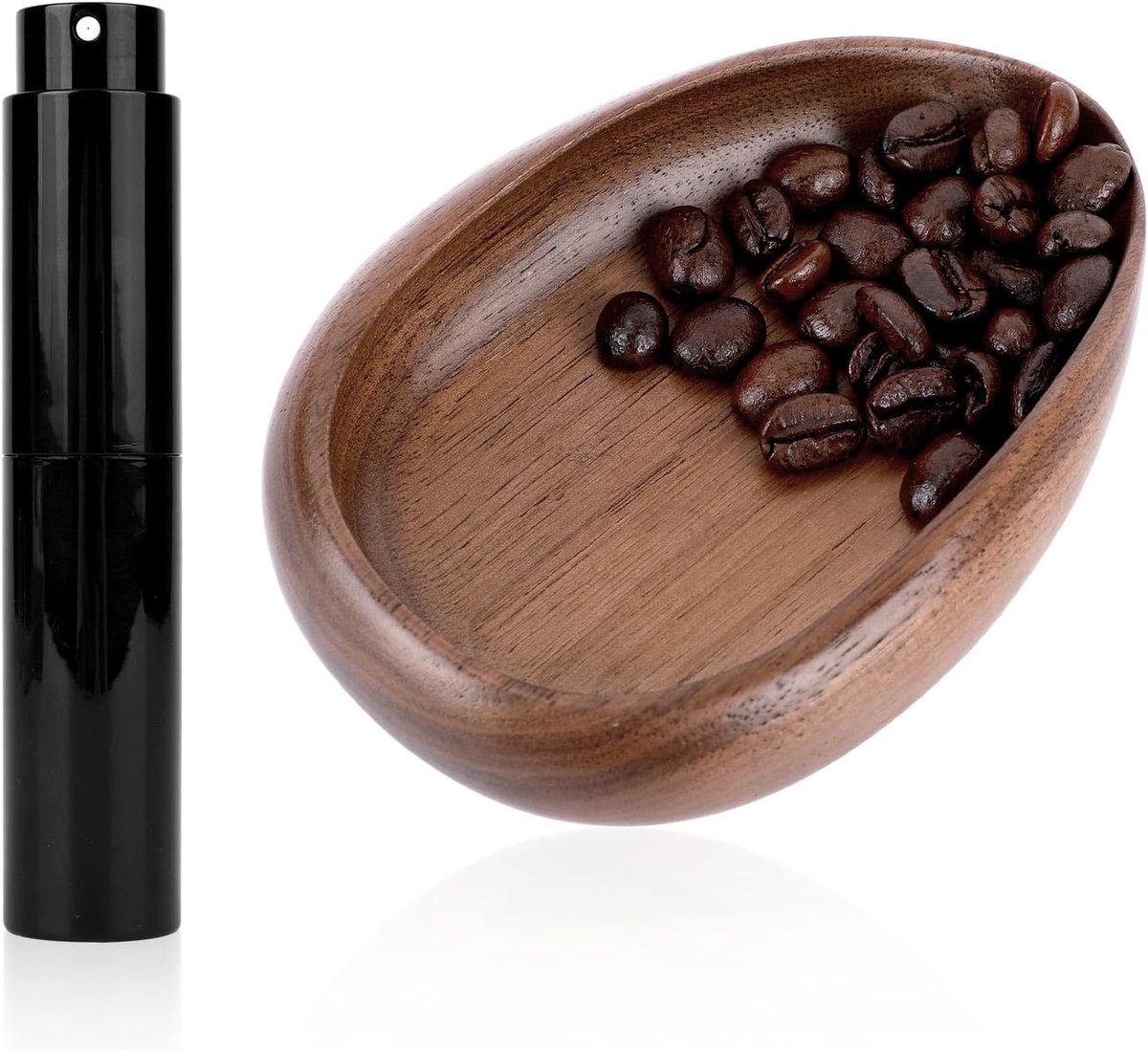 Koffiebonen Doseerbeker en Sprayfles Set, Walnoothouten Koffiebonen Doseerbeker met Antistatische Spray Espresso Accessoires Kit Geschikt voor Koffieliefhebbers