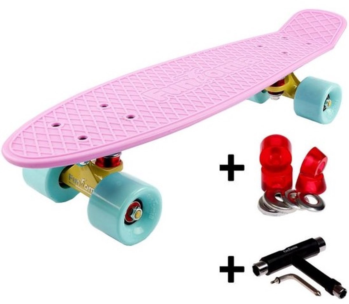 Cruiser Skateboard 57 cm Retro Stijl Mini Board met LED Wielen Optie