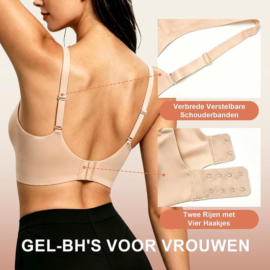 bh's voor vrouwen UK, luipaardprint diepe V push-up beha, plus size draadloos comfort brede riem dagelijkse slaap jelly beha — afbeelding 3