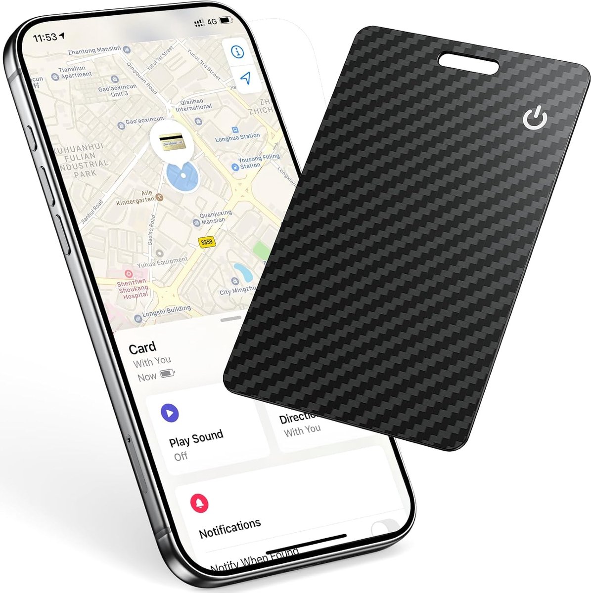 Tracker Card Oplaadbare, Dunne Portefeuille-tracking Kaart