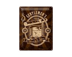 Blechschild Spruch Gentlemen`s Club Whiskey & Cigars 30x40cm