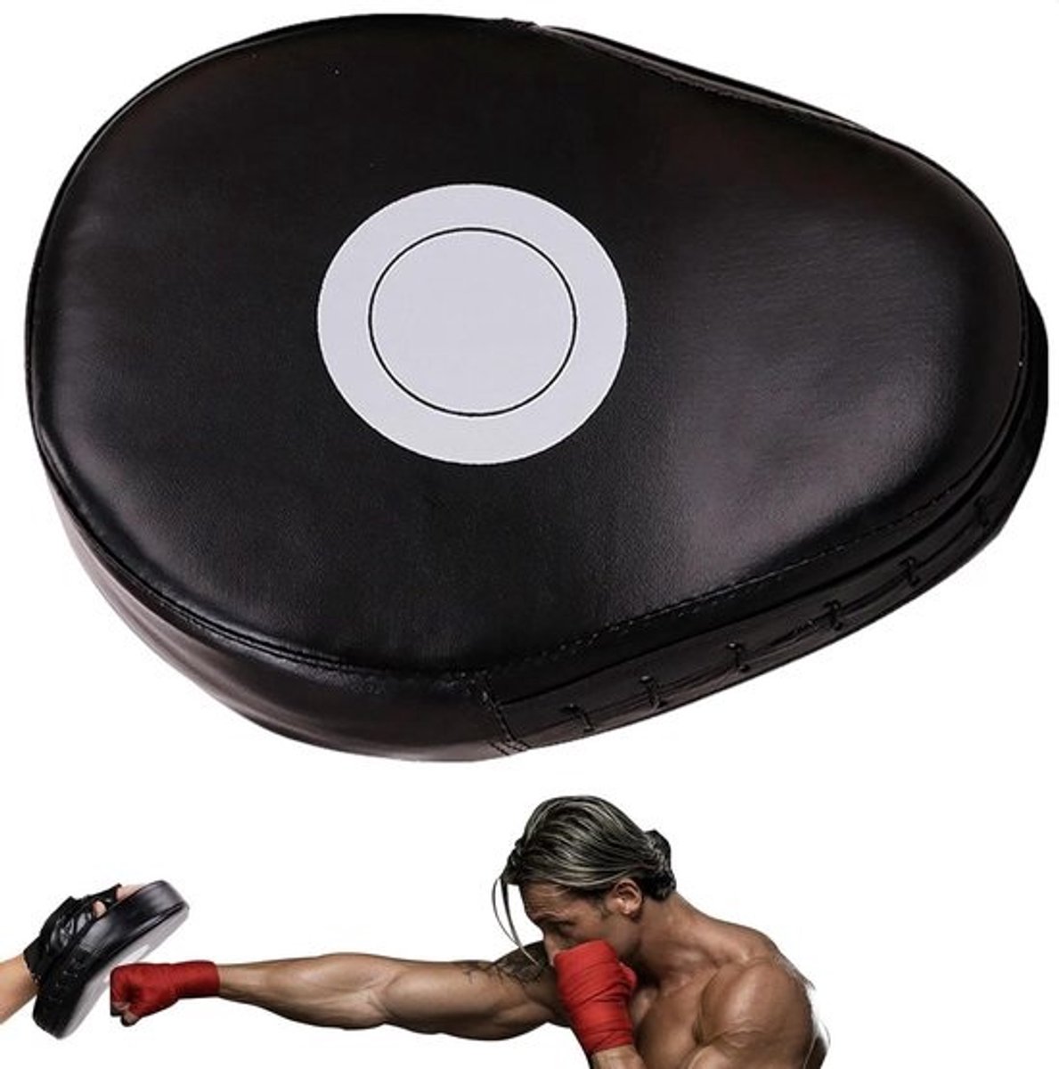 Bokskussen Handkussen - Trainingskussen MMA - Boksen Verbeteren - Verdikt PU Leer - 1.5 inch dik - Zwart