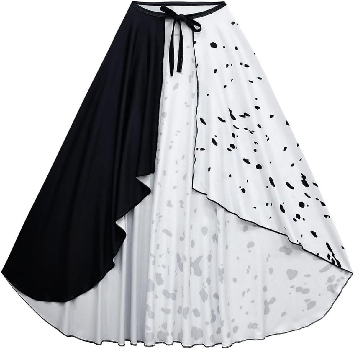 Vrouwelijk Duivels Kostuum met Witte en Zwarte Cape voor Halloween, Carnaval en Cosplay Feestjes