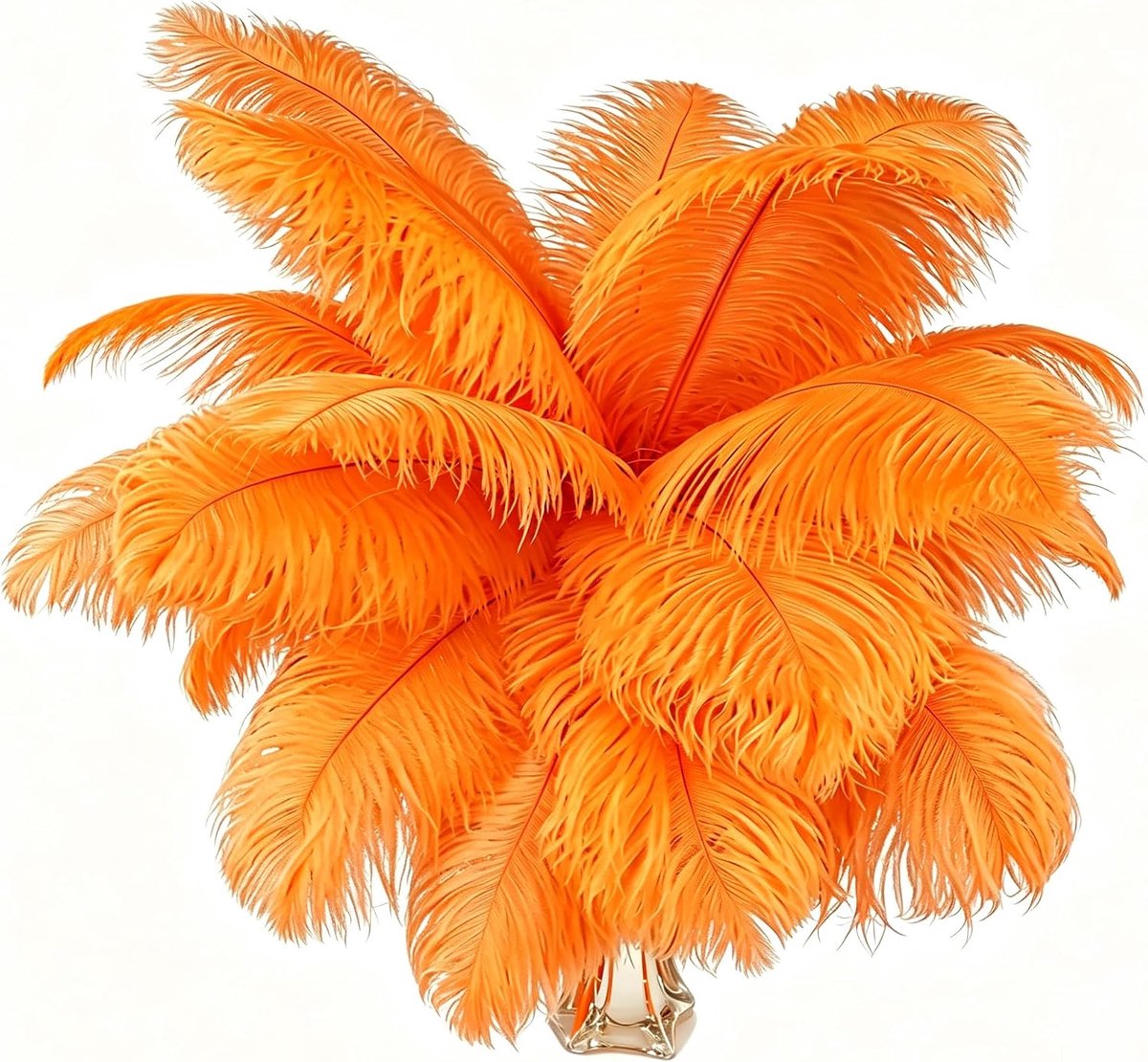 Veren 10 stuks zachte pluizige veren om te knutselen, perfecte doe-het-zelf voor vaasvullers, bruiloftsdecoratie en kerstversiering voor thuis (oranje)