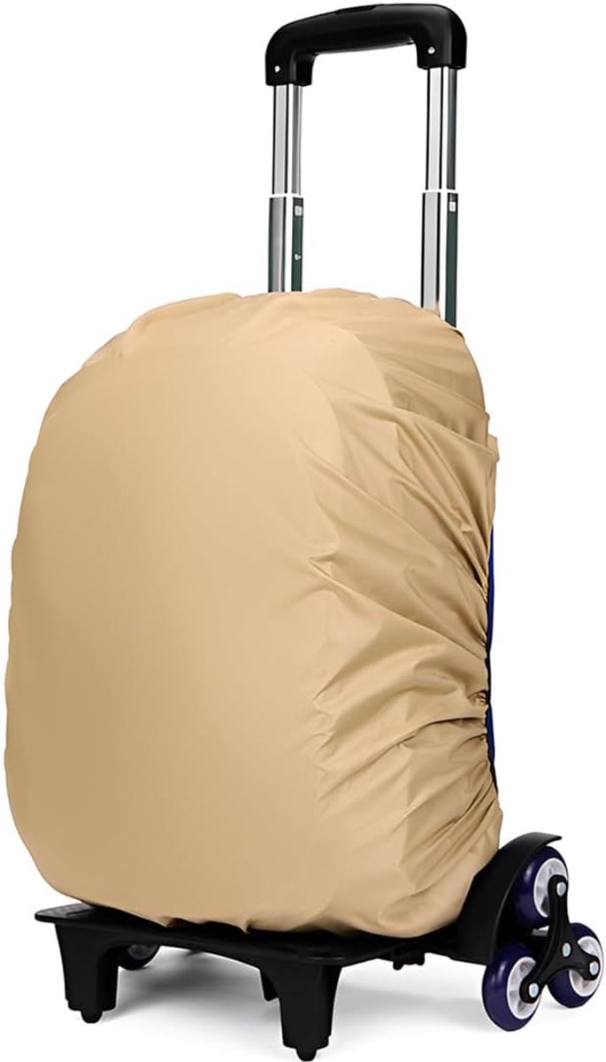 1 stuks trolleyhoes voor kinderen en jongeren, waterdichte rugzakhoes, regenhoes, rugzak voor regen, waterdicht (kaki, C)