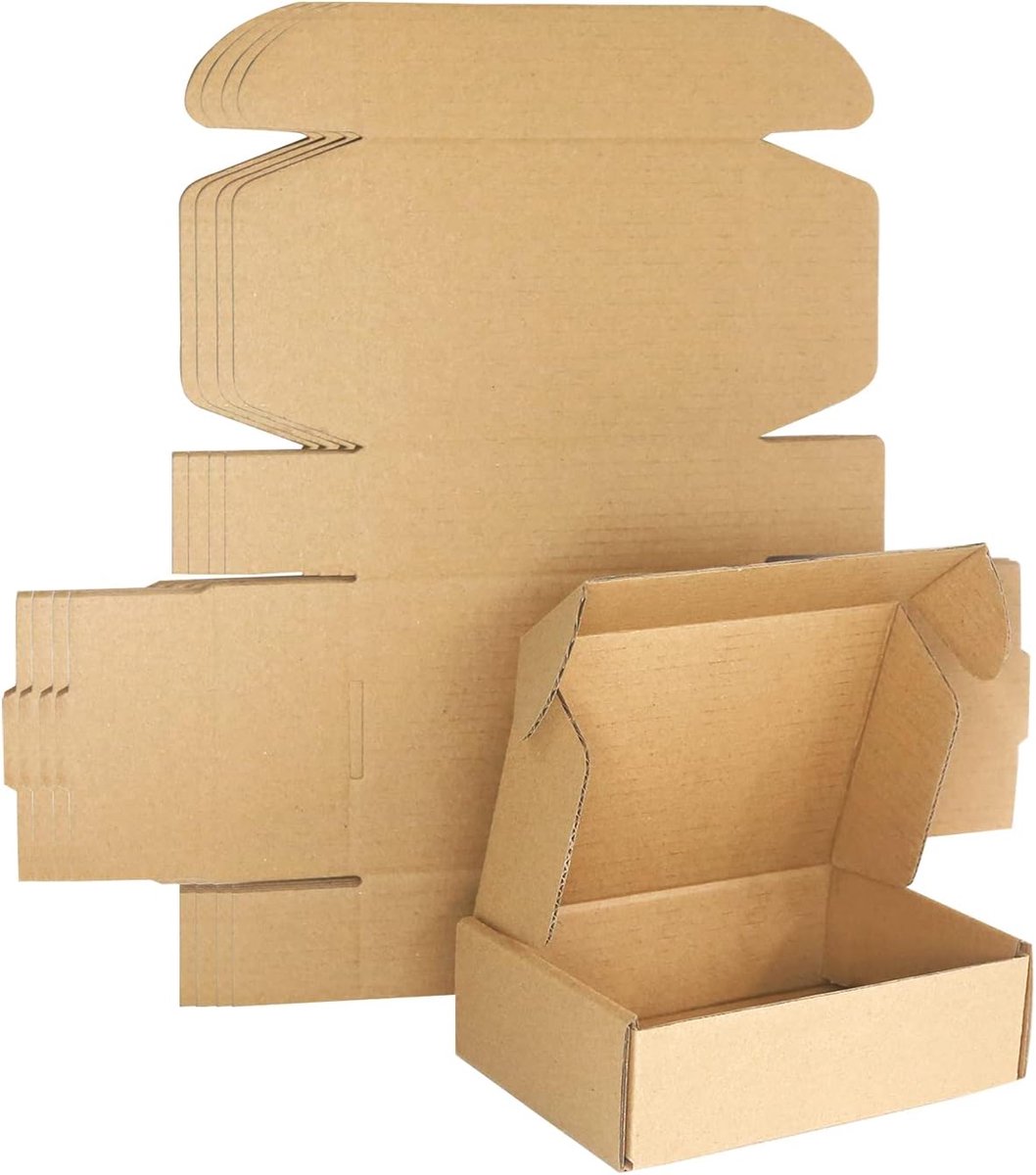 Verzenddozen, 130 x 90 x 40 mm Small Shipping Box for Posting klein pakket Mailer, verpakking dozen voor bedrijf, verzending, opslag of Gift (10 stuks)