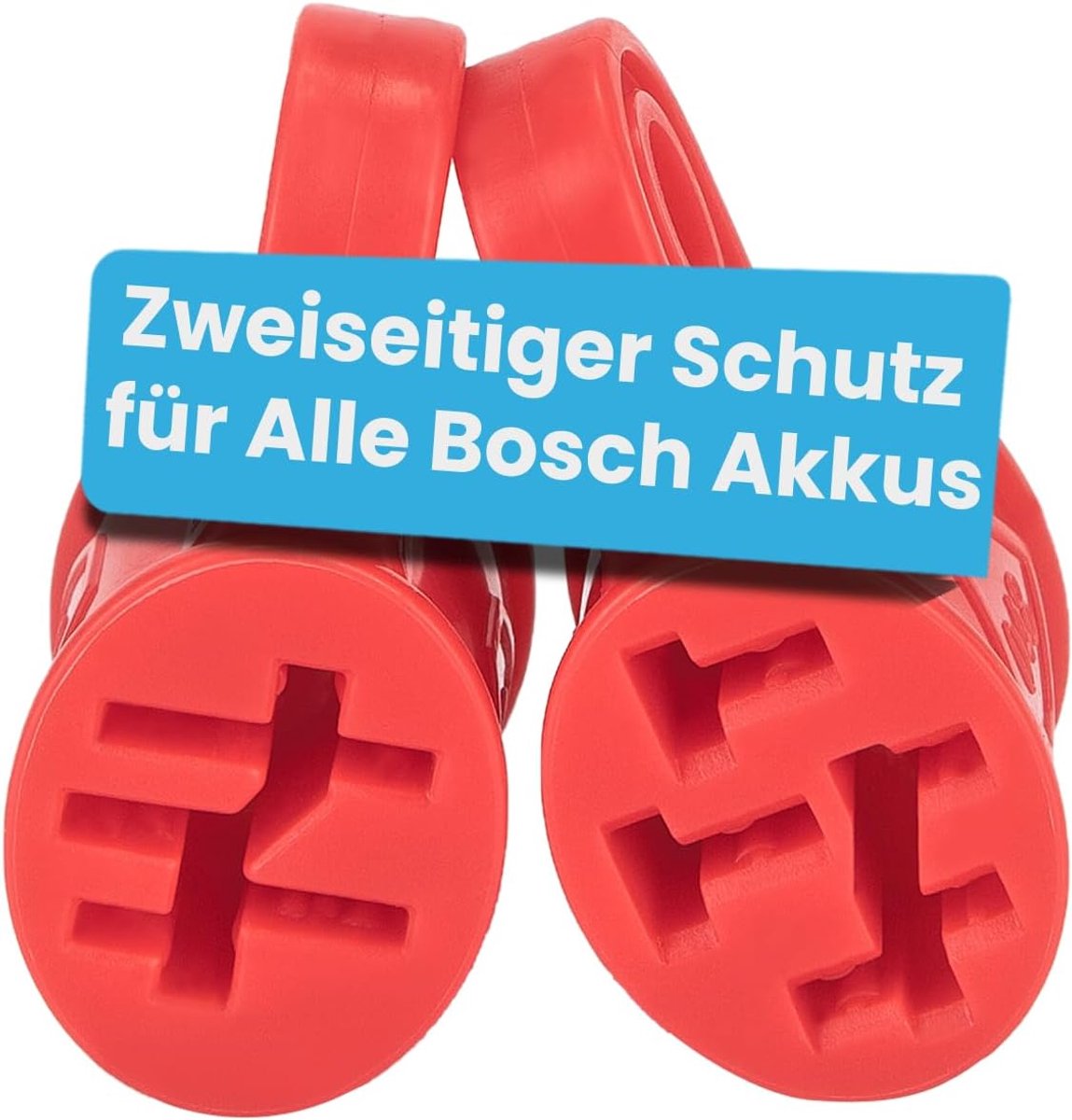 Dubbelzijdige e-bike-accu bescherming en afdekking - geschikt voor alle Bosch accu's - [set van 2 / rood]