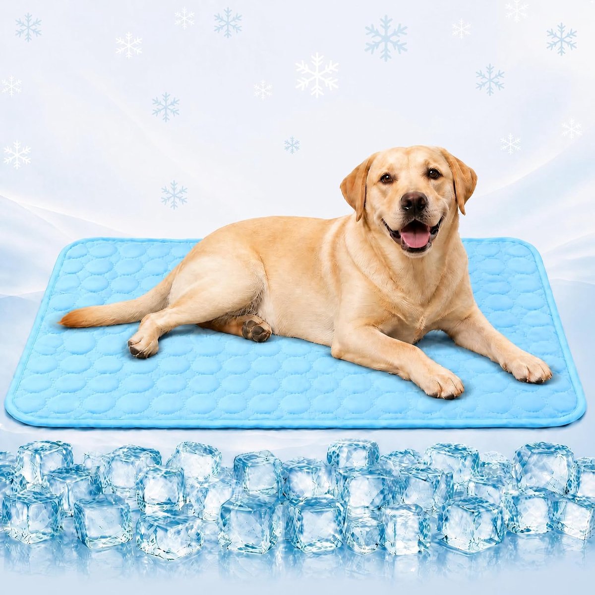Koelmat Voor Hond & Kat (XL,100x70cm) - Zelfkoelend Zonder Gel - Ademend - Wasbaar & Antislip - Thuis, Auto & Reizen - Duurzaam & Krasbestendig