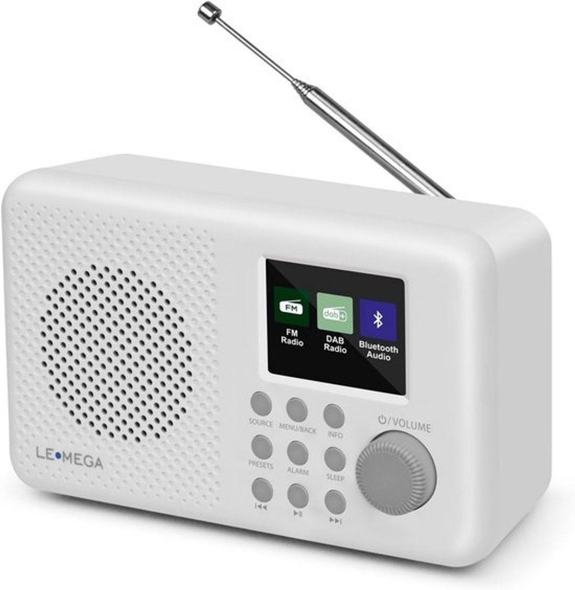 Draagbare Radio - Digitale Muziekspeler - Muziek Luisteren - Kleurendisplay Bluetooth - 17.5 cm Breed - Zwart