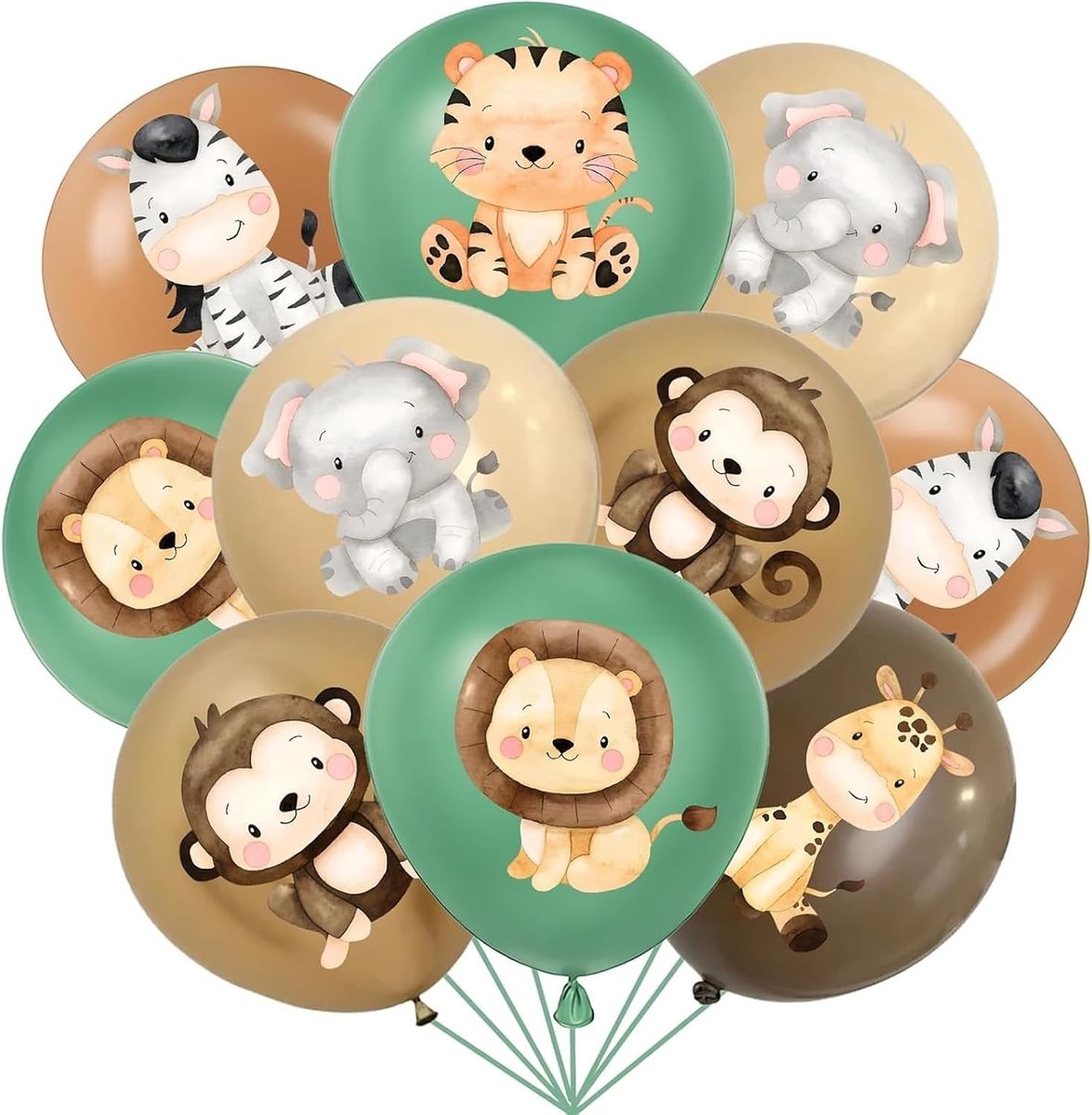 18-delige set met dierenballonnen voor een feestelijk bos thema, perfect voor kinderen en verjaardagen
