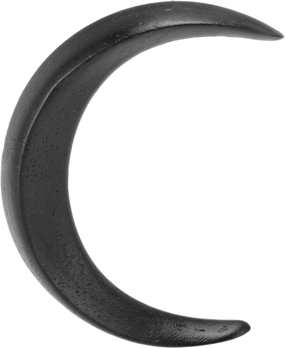 Prachtige Houten Maanhaarstok Houten Maanhaarspeld voor Vrouwen Decoratieve Gesneden Haarclip Alle Bijpassende Haarspeld voor Dagelijks Reizen Feest S Maat (BLACK)