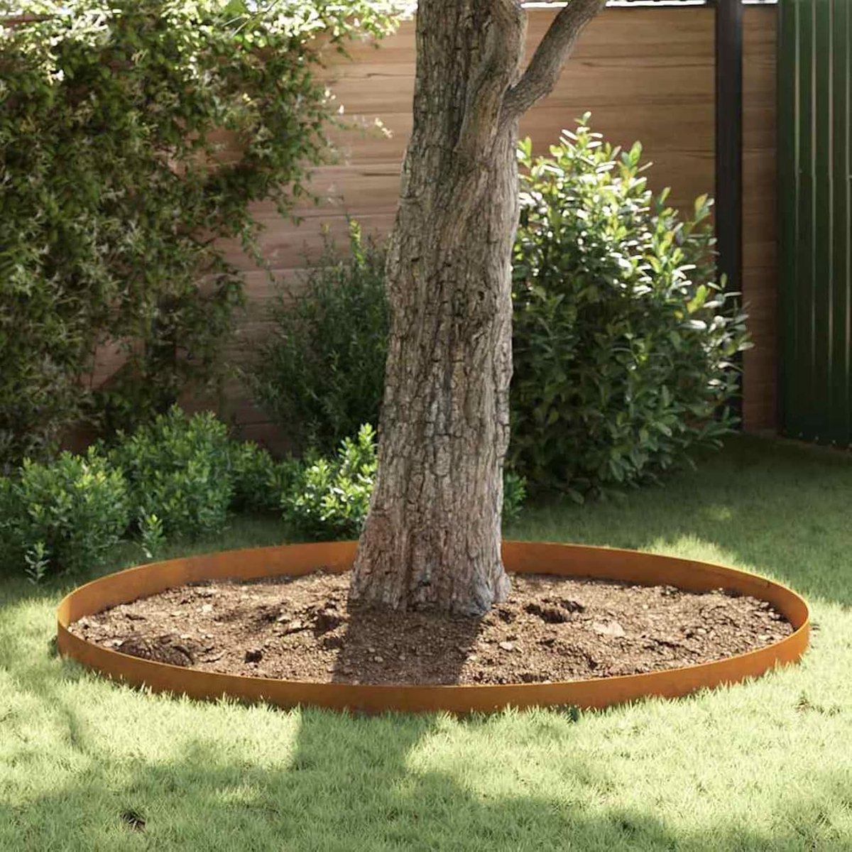 Gazonrand, 4 stuks, roestig, 450 x 15 cm, weerbestendig staal, gazonrand, borderrand, gazonbegrenzing voor tuinbedden, wegranden, siertuin, voortuin, perceelafbakening