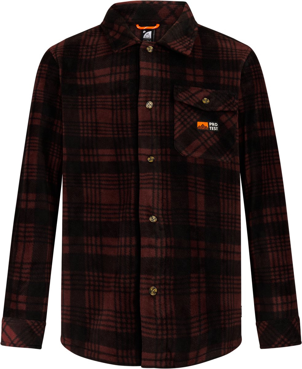 Protest PRTJacob Shirt Heren Overshirt Outdoor Knopen Pecanred