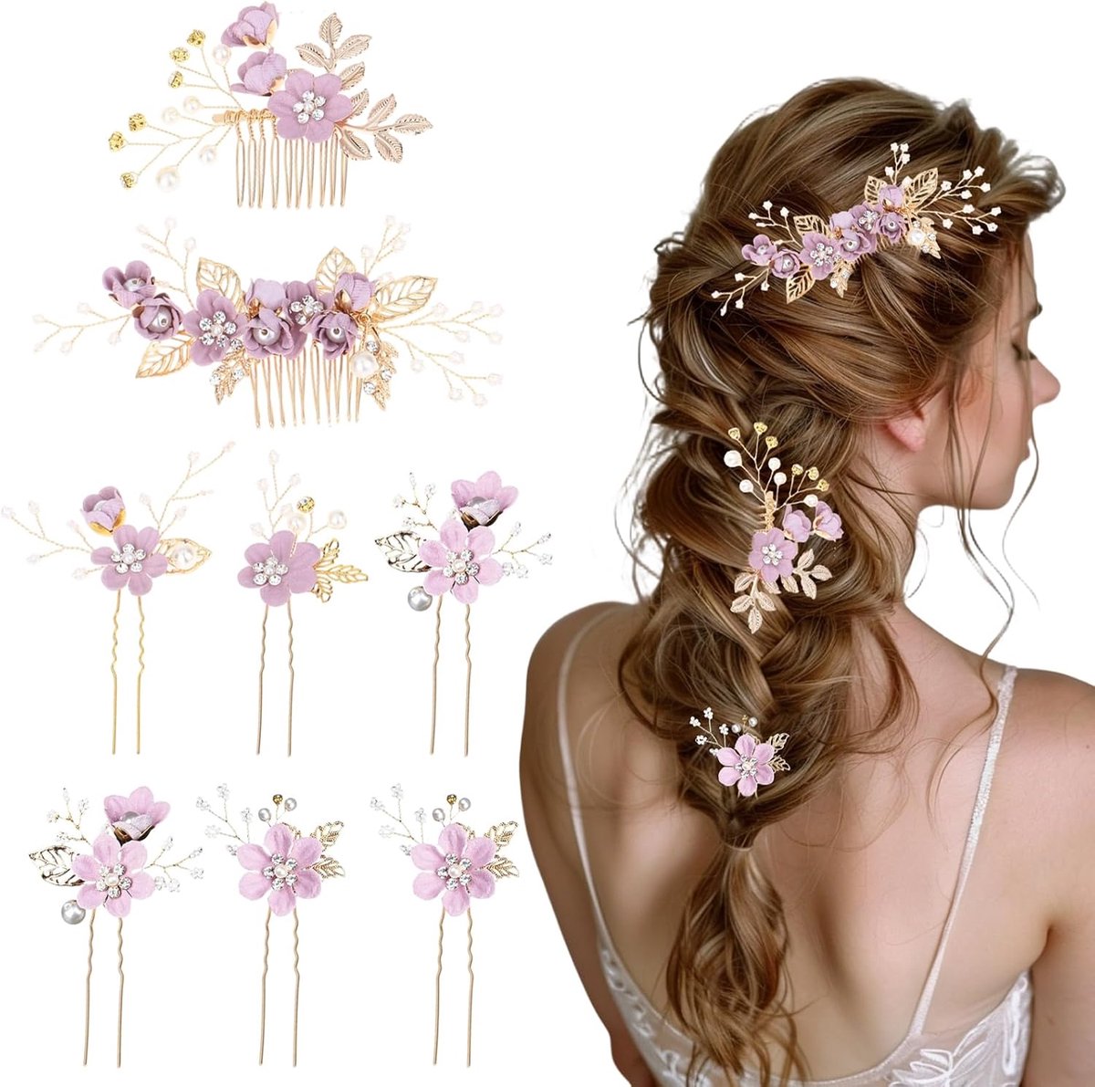 Haarspelden en 2 bruids haaraccessoires prom