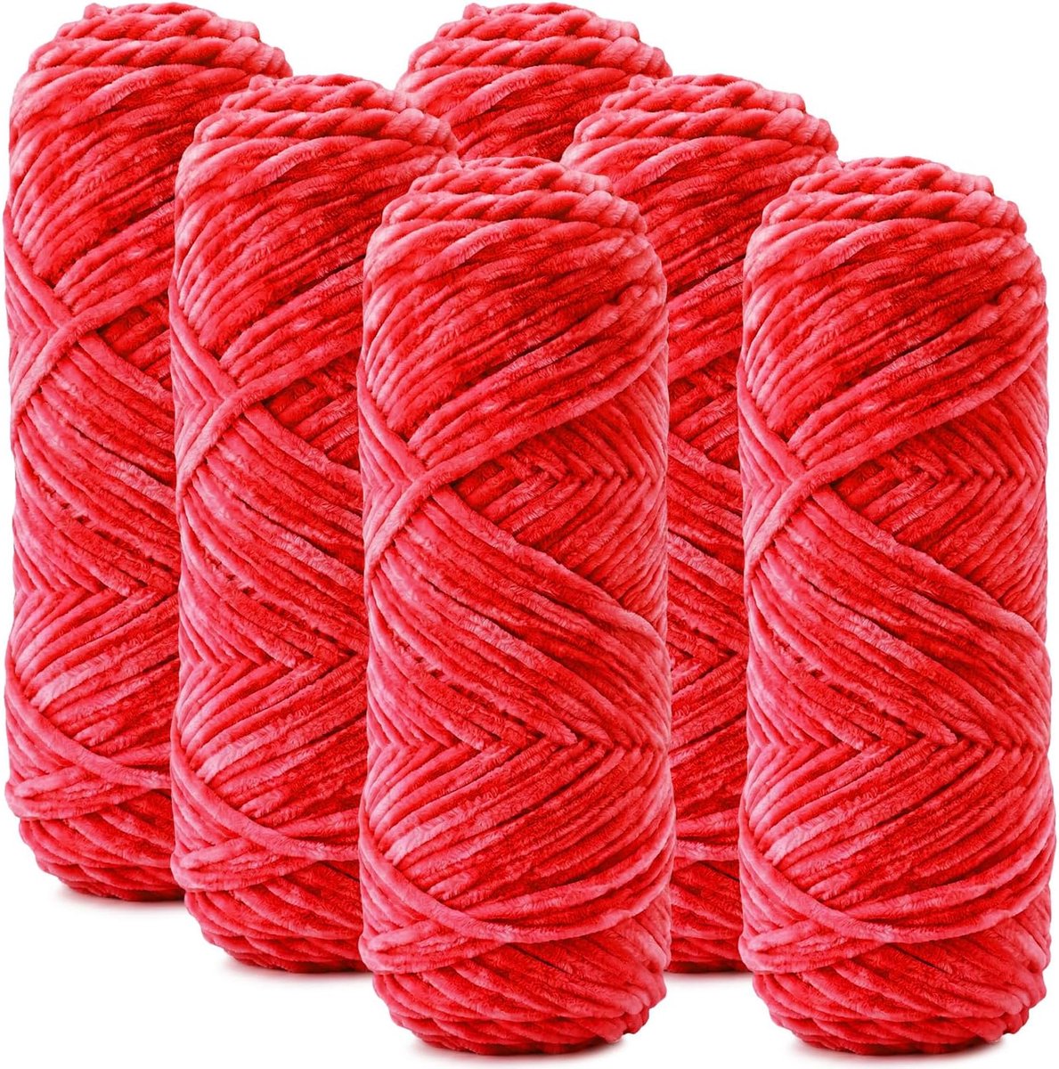 Velvet chenillegaren (lichtrood)