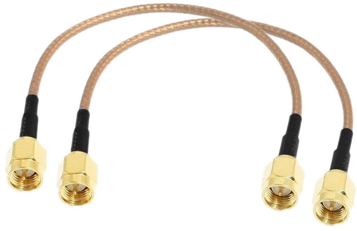 2-pack SMA male naar SMA-mannelijke connector verlengkabel RG316 SMA antennekabel voor WiFi draadloze pigtail jumper laag verlies patch lood voor SDR-apparaten Baofeng FPV FCC-emissietests